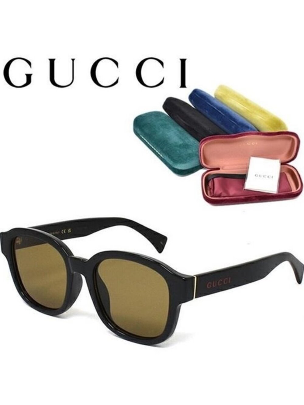 GUCCI GG1140SK-003 Unisex Classic Designer Sunglasses in Black & Gold/Brown 54mm - Picture 5 of 12